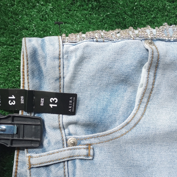 AKIRA CRYSTAL FRINGED JEANS - Picture 9 of 16